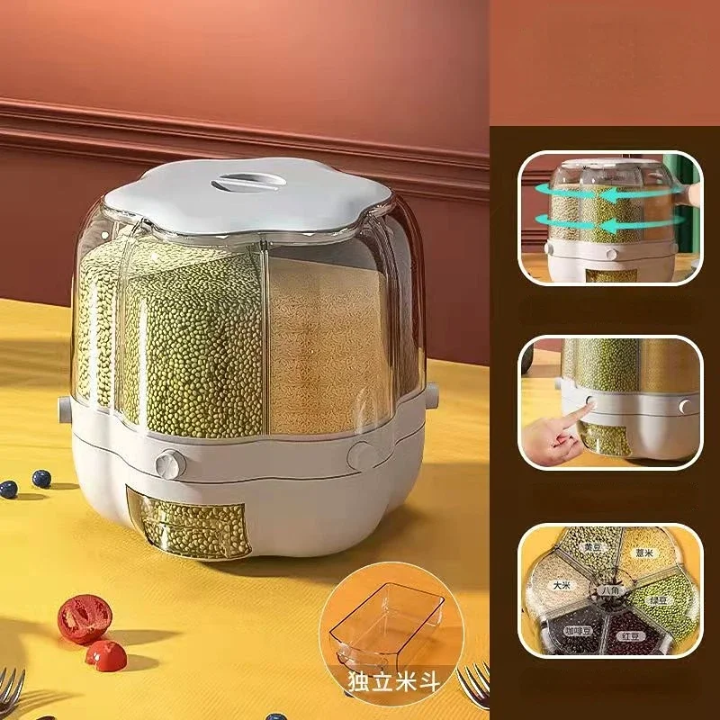 キッチン保存容器 大型食品保存容器 360 °   回転米樽 - Food Storage Large Plastic Containers のレビューと価格