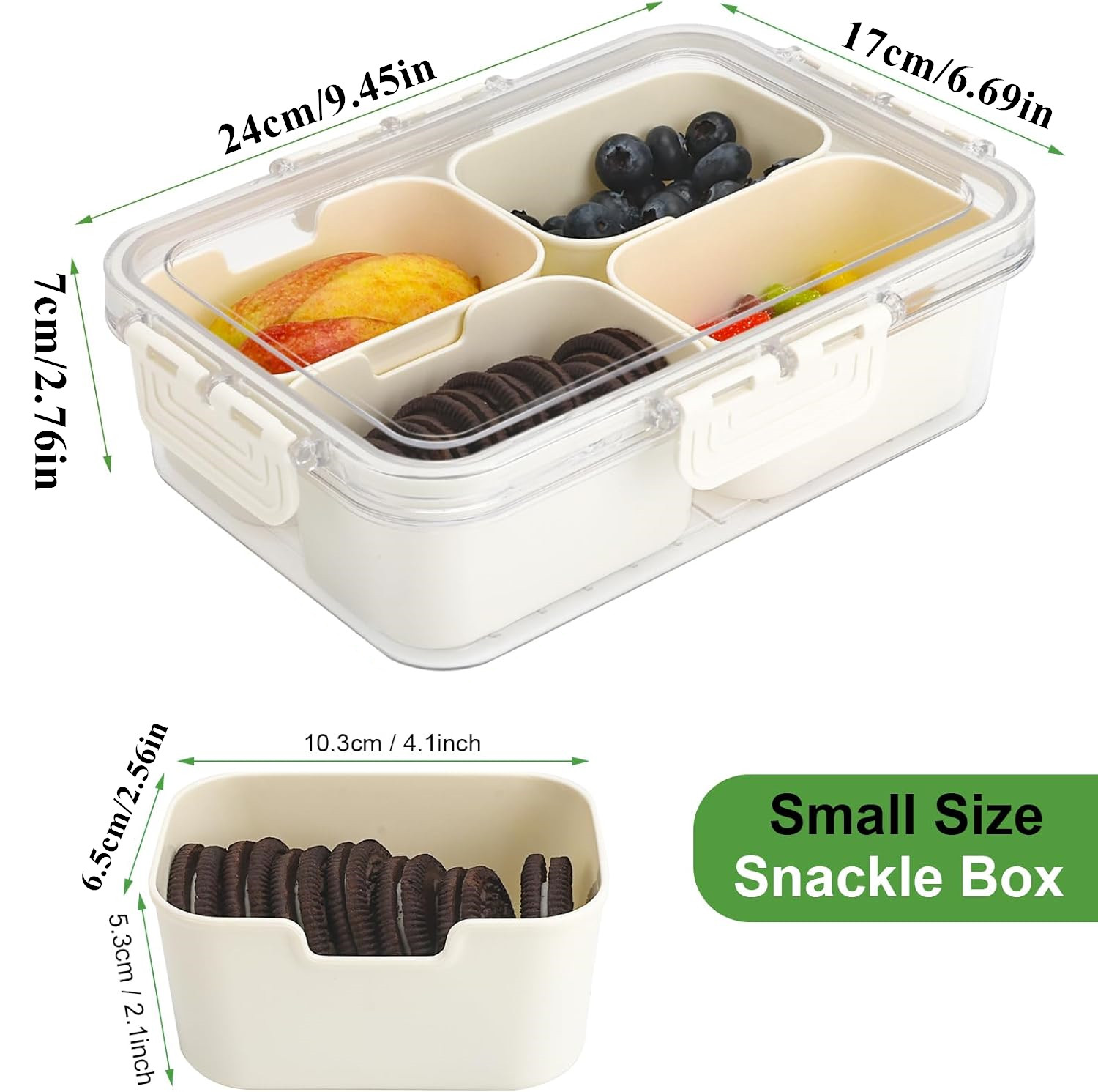 ポータブル食品保存箱、スナック収納ボックス、蓋付き4つのコン - Food Storage Oven Safe のレビューと価格