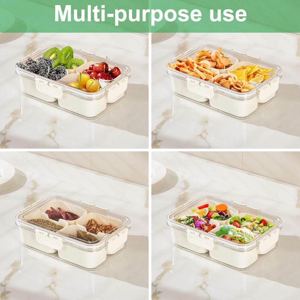 ポータブル食品保存箱、スナック収納ボックス、蓋付き4つのコン - Food Storage Oven Safe のレビューと価格