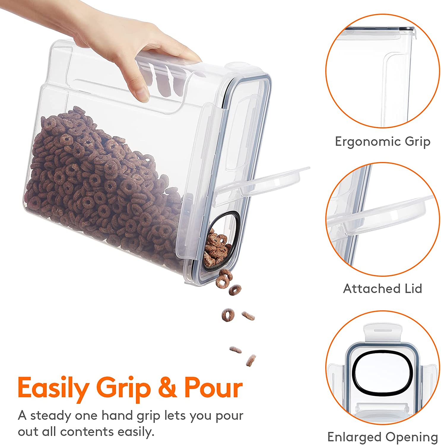 大型（5L）2/3個入り穀物保存容器セット、キッチンや食品保 - Food Storage Large Plastic Containers のレビューと価格