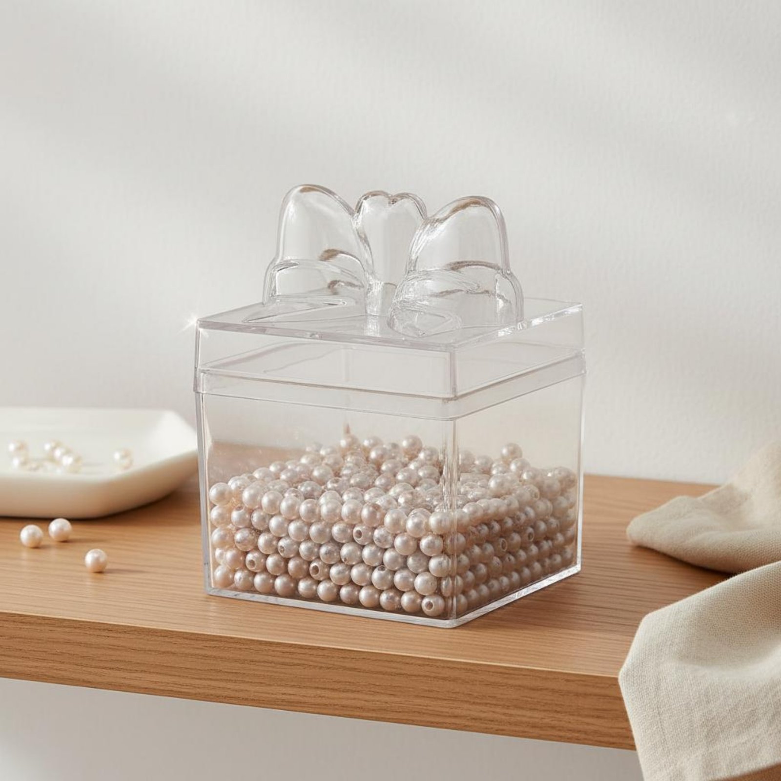 透明プラスチック製キャンディボックス、リボン付き多目的透明キ - Food Storage And Container のレビューと価格