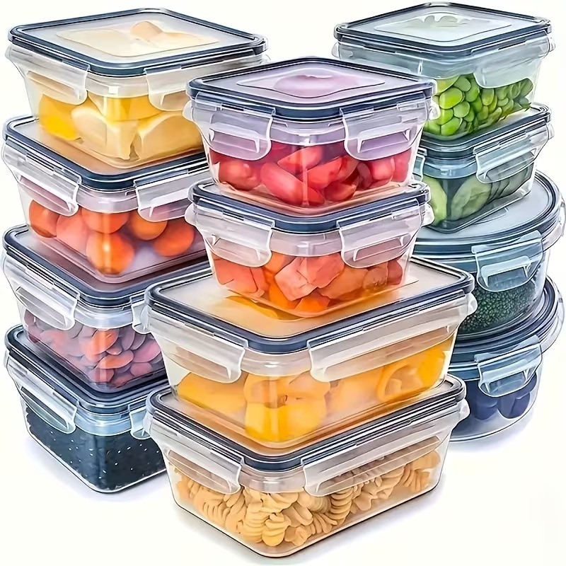 4個セット 透明食品保存容器 スナップ蓋付き、果物、野菜、パ - Food Storage Order のレビューと価格