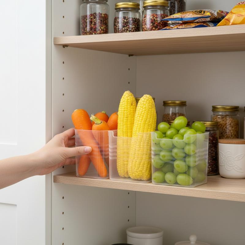 # 透明な冷蔵庫用食品整理ボックス 4個セット 積み重ね可能 - Food Storage Refrigerator のレビューと価格