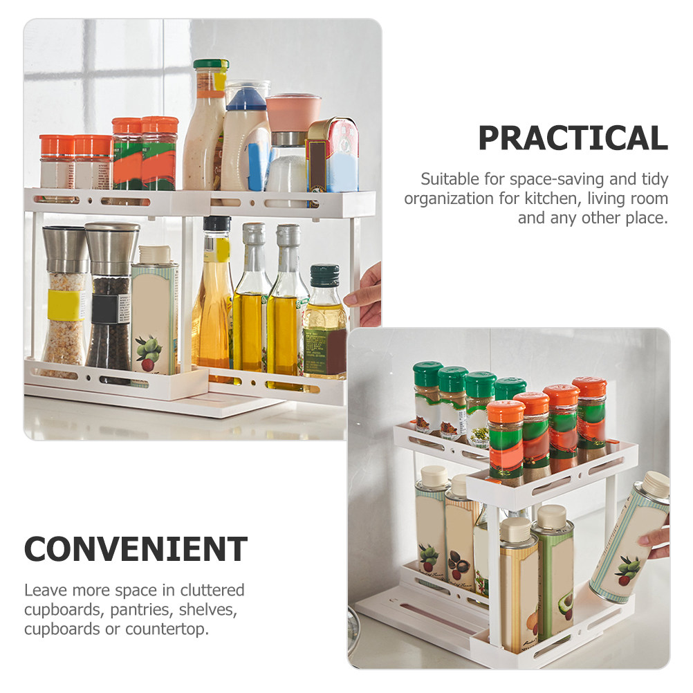 2段式スライドキッチン収納オーガナイザー、スパイス、調味料、 - Food Storage Without Plastic のレビューと価格