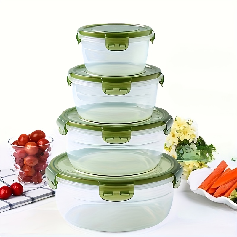 4つのプラスチック製食品保存容器、ランチボックス、食堂、キャ - Food Storage Order のレビューと価格