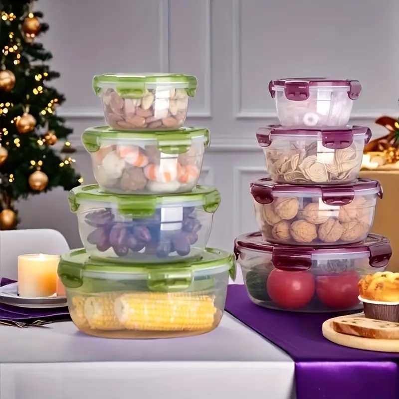 4つのプラスチック製食品保存容器、ランチボックス、食堂、キャ - Food Storage Order のレビューと価格