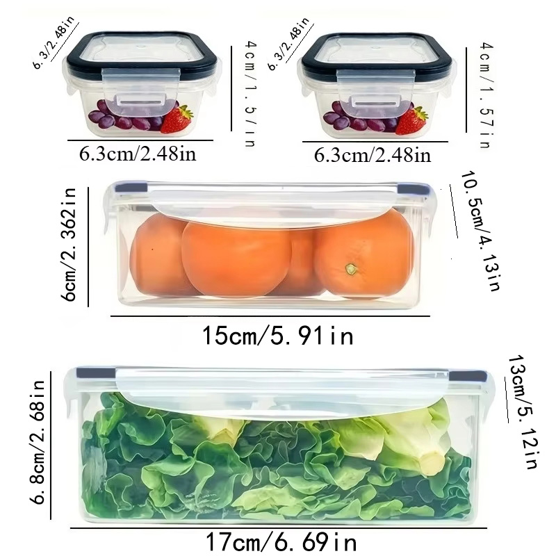 8個セットには、4つの容器と4つの蓋が含まれています。気密食 - Food Storage Oven Safe のレビューと価格