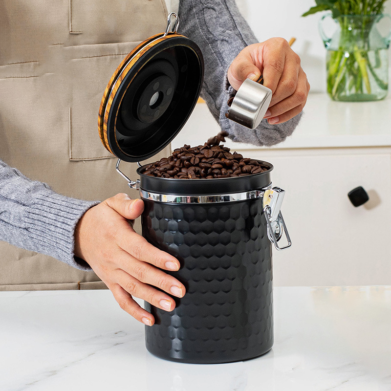 キッチンステンレス製コーヒー缶 密閉コーヒー豆食品保存容器  - Food Storage Canister のレビューと価格