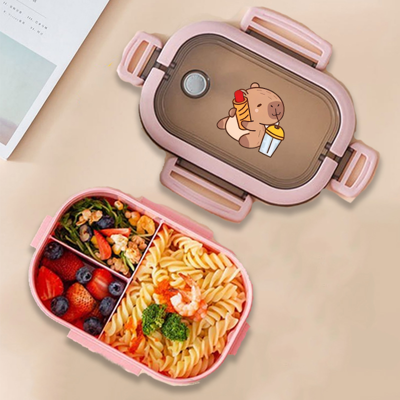 カピバラ弁当箱アニメ動物プリント食品保存容器子供学校ピクニッ - Food Storage Order のレビューと価格
