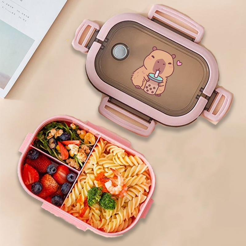カピバラ弁当箱アニメ動物プリント食品保存容器子供学校ピクニッ - Food Storage Order のレビューと価格