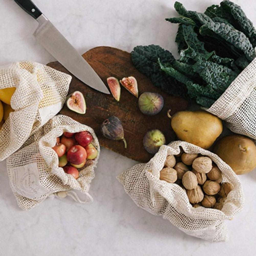 コットンメッシュ製品袋 プラスチックフリー製品袋 巾着付き再 - Produce Bag Reusable Mesh のレビューと価格