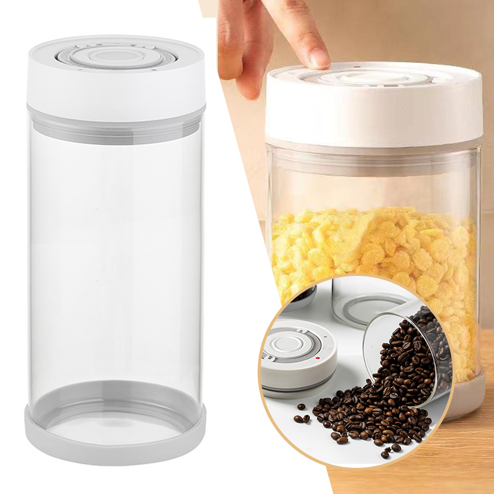 キッチン防湿ガラスコーヒー豆ジャー自動インテリジェント真空保 - Food Storage Order のレビューと価格