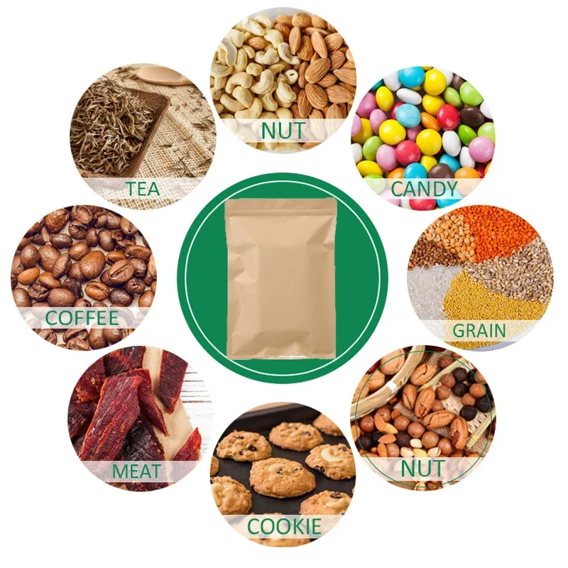 100 個ブラウンクラフト紙ジッパーロックポーチ再利用可能な - Food Storage Bag のレビューと価格