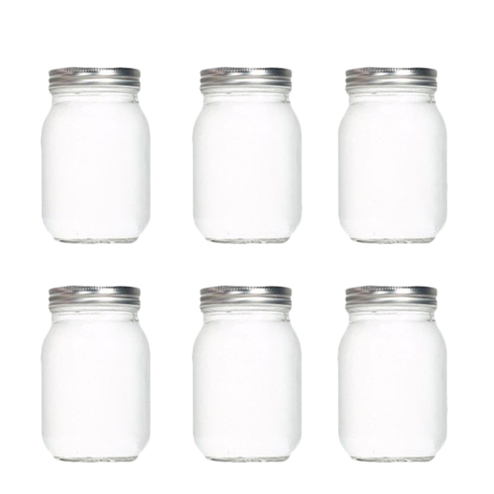 6個入り透明丸型ガラス瓶、気密蓋付き、食品保存用、コーヒー、 - Food Storage With Lids のレビューと価格