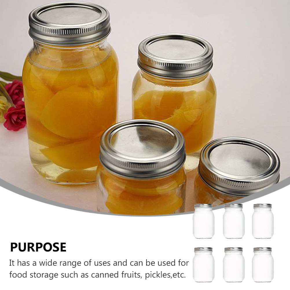 6個入り透明丸型ガラス瓶、気密蓋付き、食品保存用、コーヒー、 - Food Storage With Lids のレビューと価格