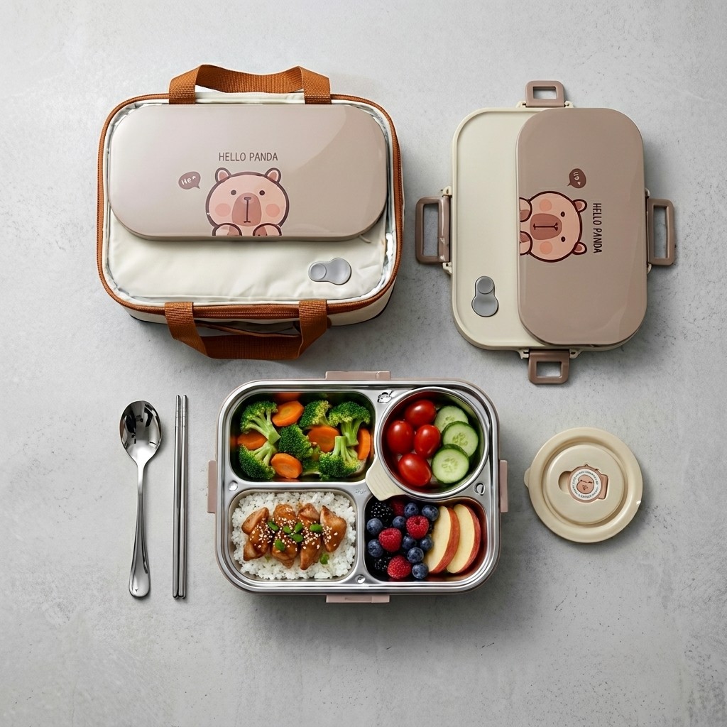304ステンレス製弁当箱セット 4/5仕切り食品保存容器 ス - Food Storage 30 Years のレビューと価格