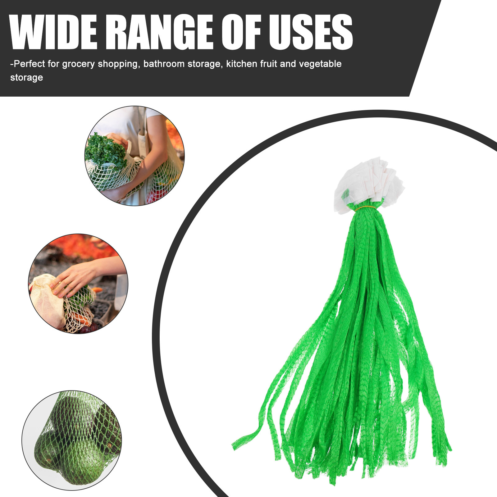 100 個の頑丈なメッシュ製品バッグ、野菜、果物、玉ねぎ、ニ - Produce Bag Reusable Mesh のレビューと価格