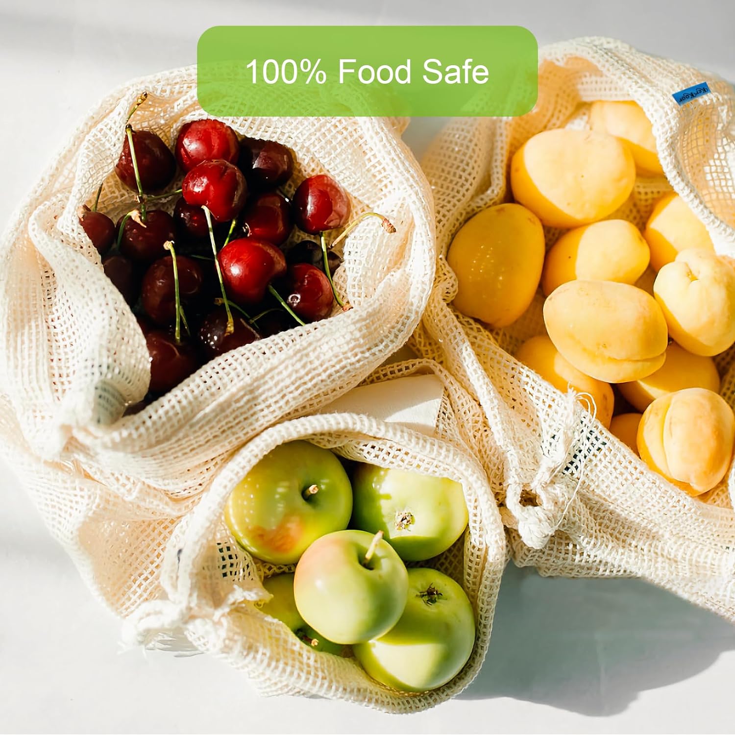 3 個再利用可能なコットンメッシュ農産物ショッピングバッグ洗 - Produce Bag Reusable Mesh のレビューと価格