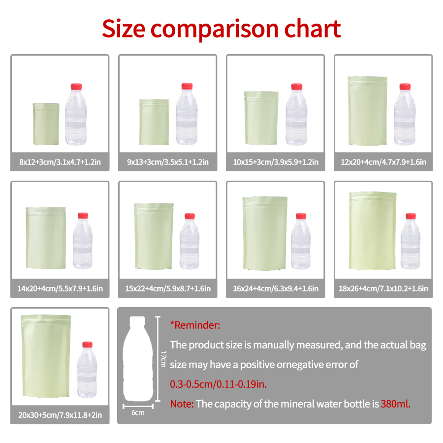 50/100個入り マットペールイエロー ジッパー付きスタン - Food Storage Bag のレビューと価格