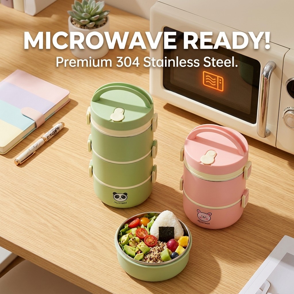 304ステンレス鋼製保温ランチボックス弁当箱セット、電子レン - Food Storage 30 Years のレビューと価格