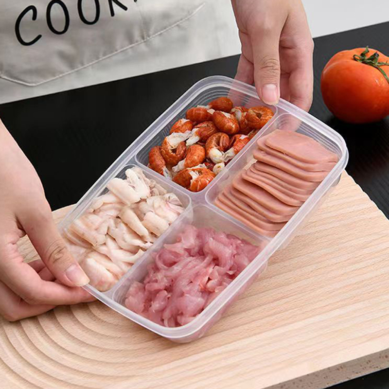 新しい【4グリッドプラスチック収納ボックスポータブルコンパー - Food Storage Refrigerator のレビューと価格
