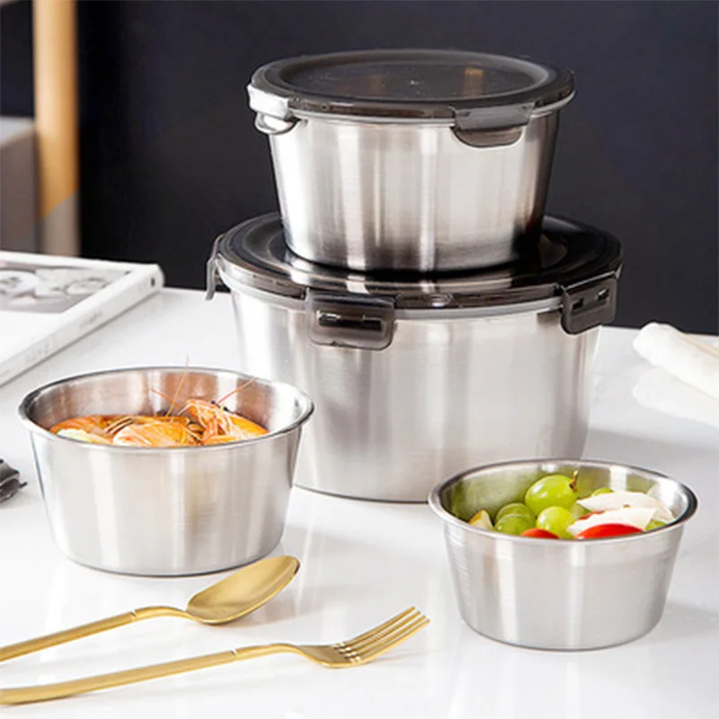 蓋付きステンレス鋼弁当箱、食品容器、鮮度保存ボックス、家庭用 - Food Storage Oven Safe のレビューと価格