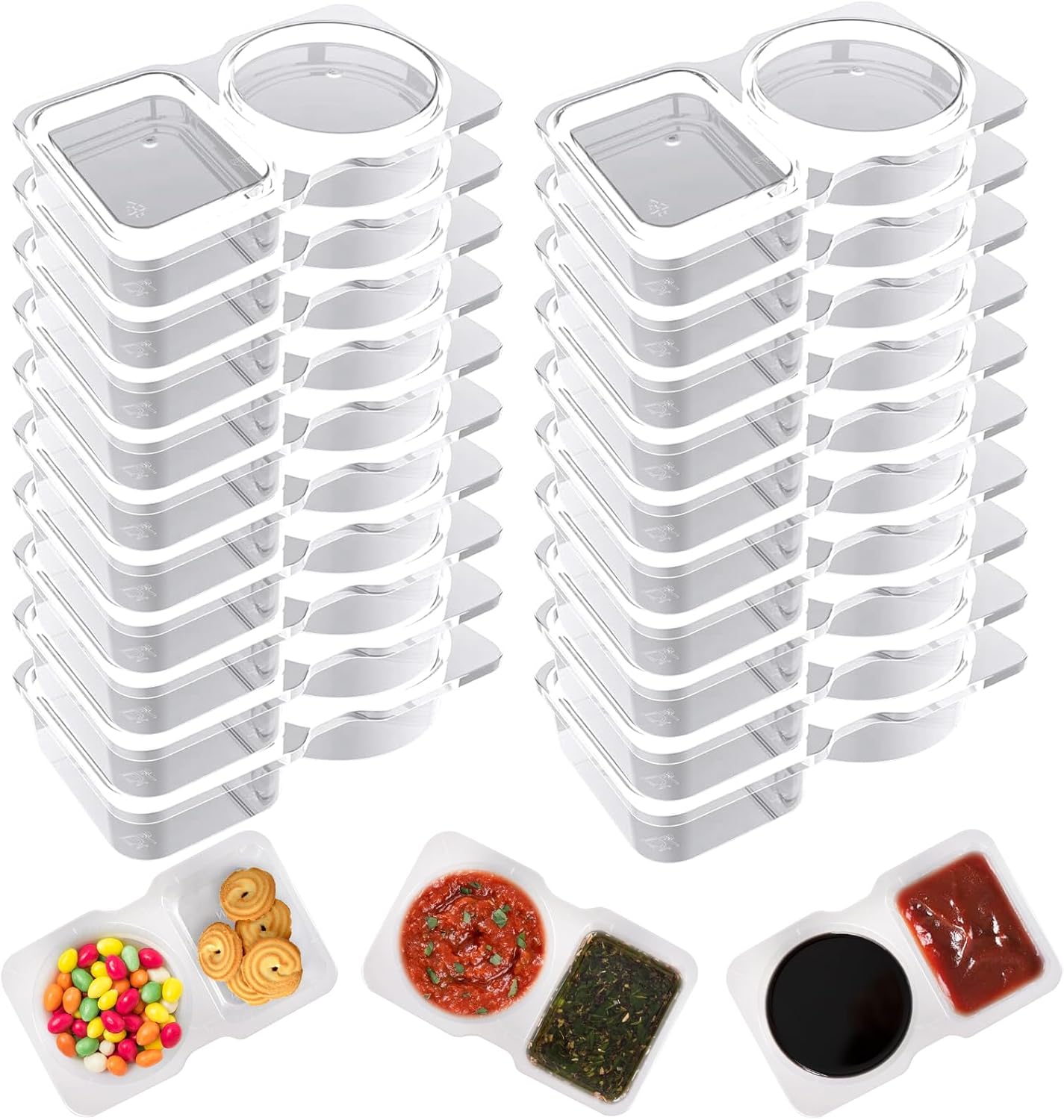 二重構造調味料容器、再利用可能なスナックパック（蓋付き）、テ - Food Storage Without Plastic のレビューと価格