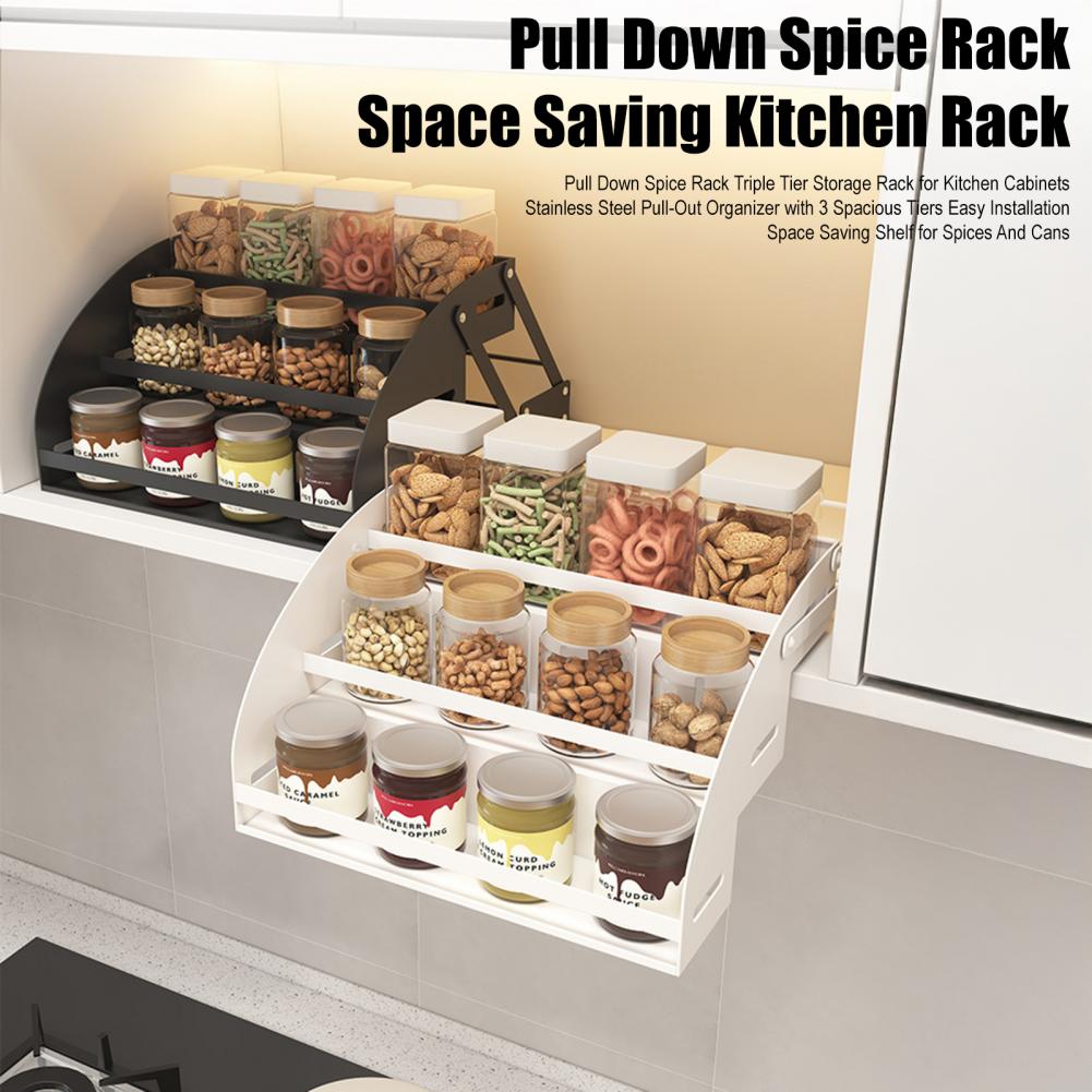 3段式スパイスオーガナイザー、3段プルダウン式スパイスラック - Food Storage Without Plastic のレビューと価格