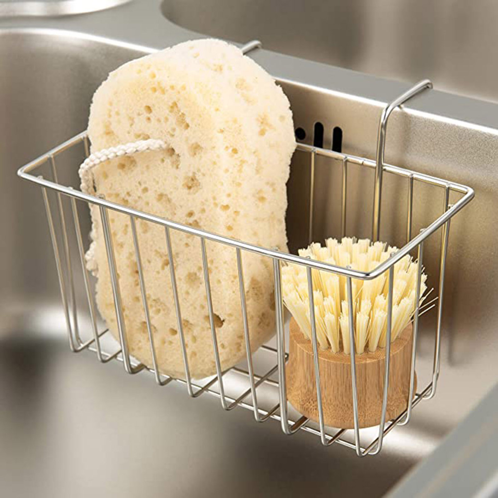 キッチンスポンジホルダーバスケット、食品キャッチャー、水切り - Food Storage For Restaurant のレビューと価格