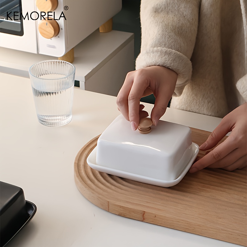 蓋付きセラミックバターディッシュ 長方形 密閉式チーズ収納ボ - Food Storage For Restaurant のレビューと価格