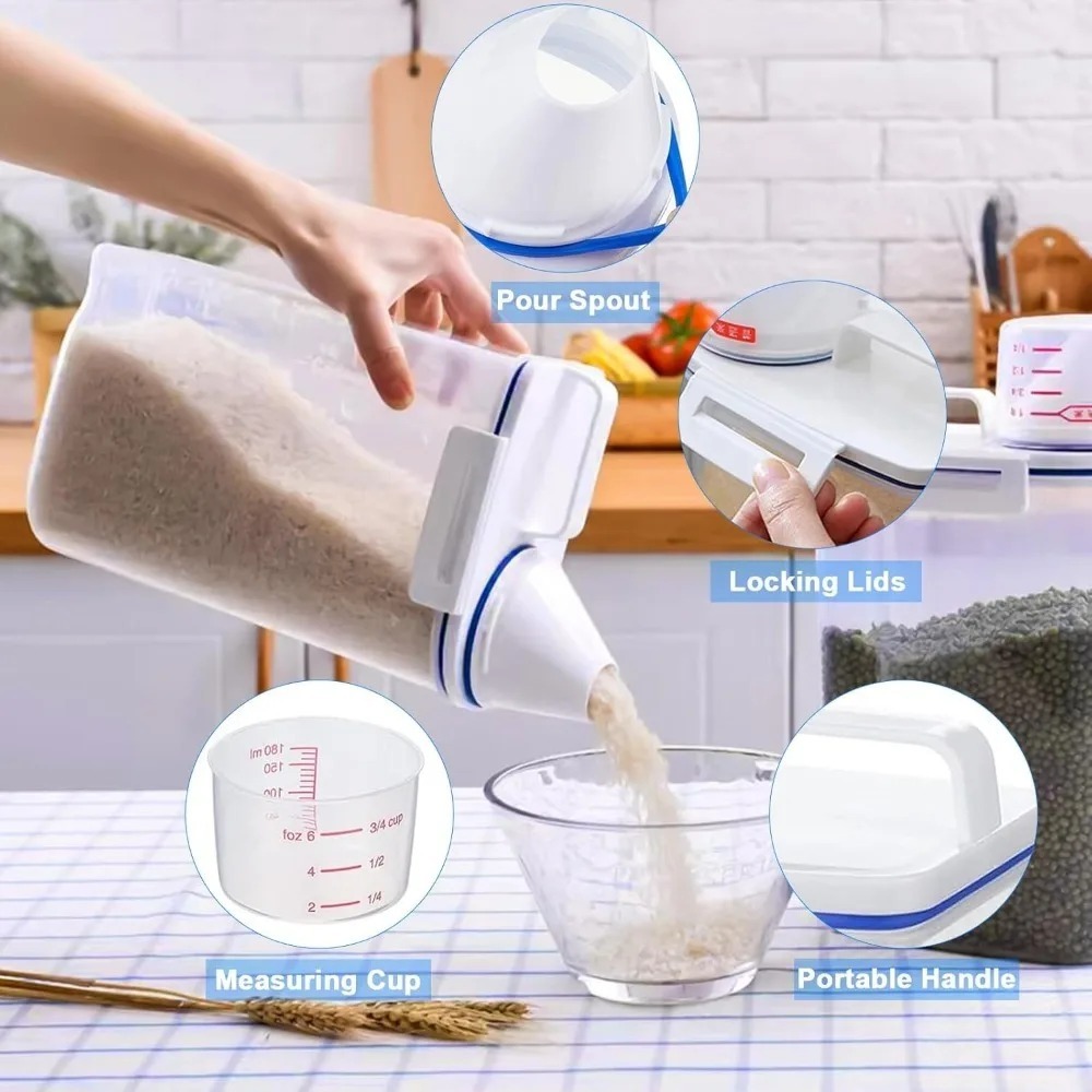 米乾物保存容器 BPAフリー 食品保存容器 プラスチック密封 - Food Storage Order のレビューと価格