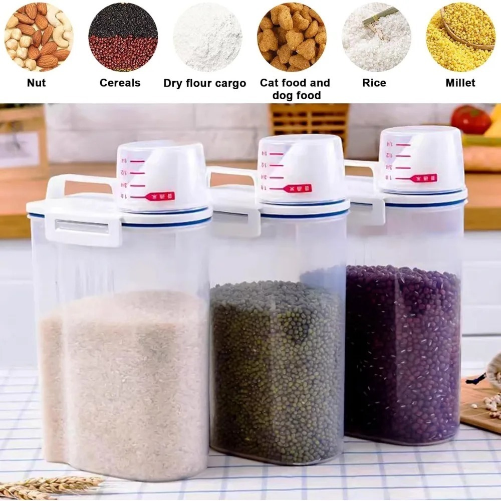 米乾物保存容器 BPAフリー 食品保存容器 プラスチック密封 - Food Storage Order のレビューと価格