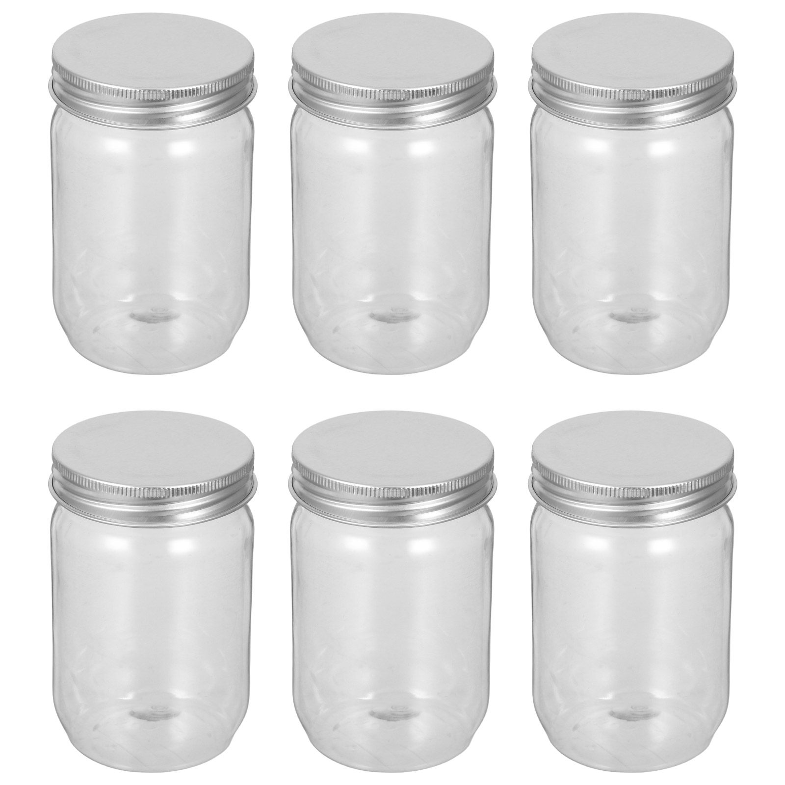 6個入り透明プラスチック製メイソンジャー、気密蓋付き、透明食 - Food Storage With Lids のレビューと価格