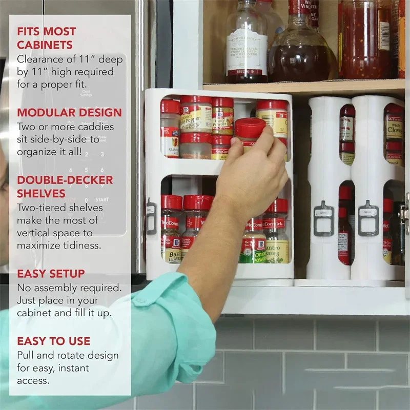 多層回転式収納ラック、収納ラックキャビネット、食品収納ラック - Food Storage In Cabinets のレビューと価格