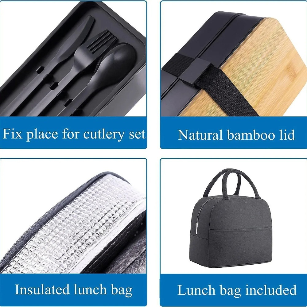 大人用弁当箱、2段式食品保存容器セット、子供用カトラリー付き - Food Storage 30 Years のレビューと価格