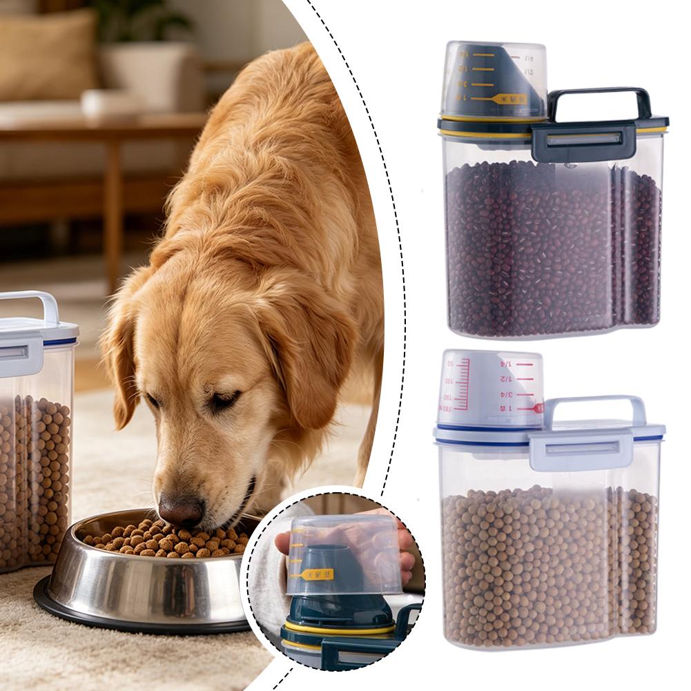 プラスチック製ペットフード保存容器 計量カップ付き 耐久性が - Food Storage Large Plastic Containers のレビューと価格
