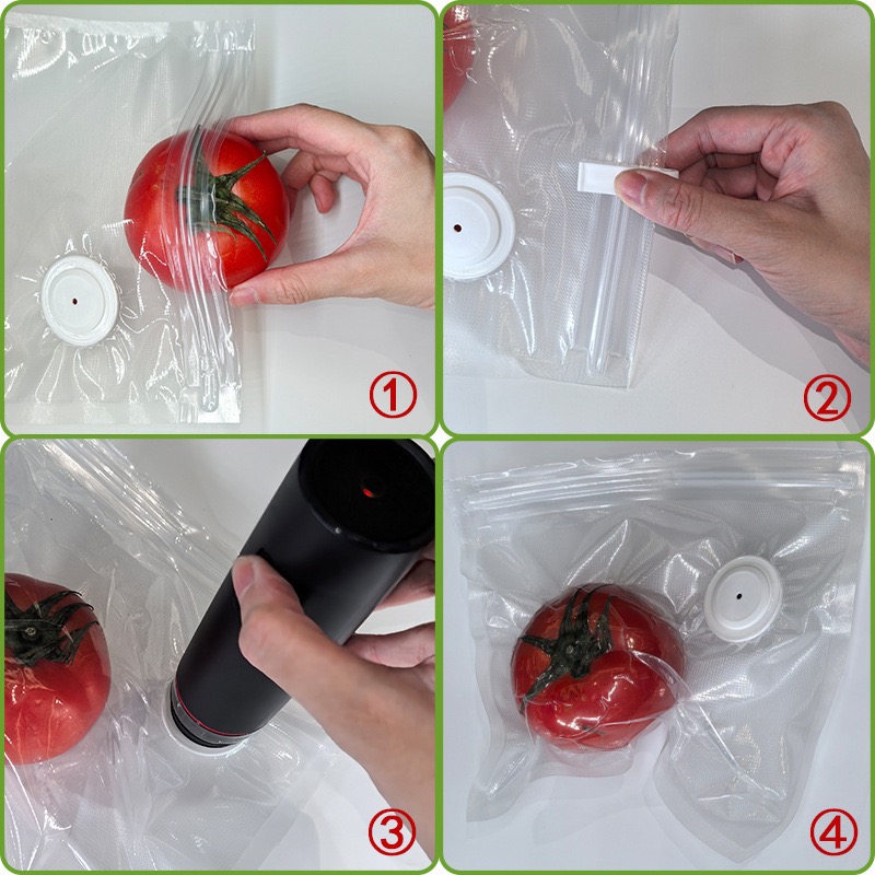 新しい再利用可能な真空保存袋 キッチン野菜果物包装袋 食品シ - Food Storage Hot のレビューと価格
