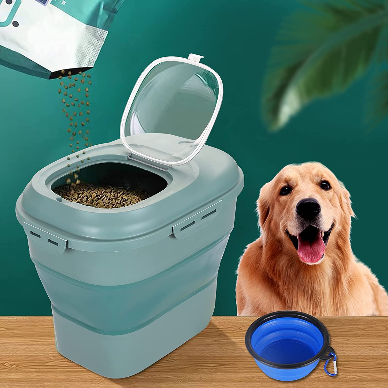 折りたたみ式ペットフード収納容器,大容量,気密,犬,猫,ドラ - Food Storage Large Plastic Containers のレビューと価格