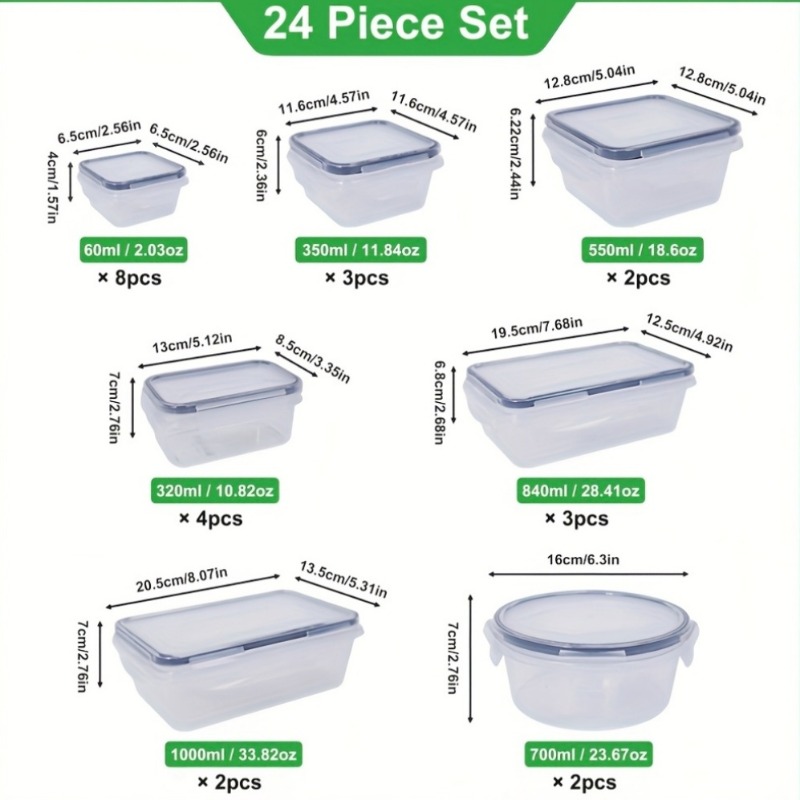 48個入り BPAフリー食品保存容器セット – キッチン、パ - Food Storage Order のレビューと価格
