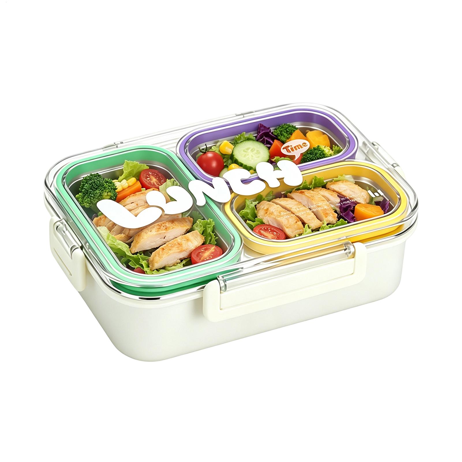 電子レンジ対応304ステンレス製弁当箱3仕切りランチボックス - Food Storage 30 Years のレビューと価格