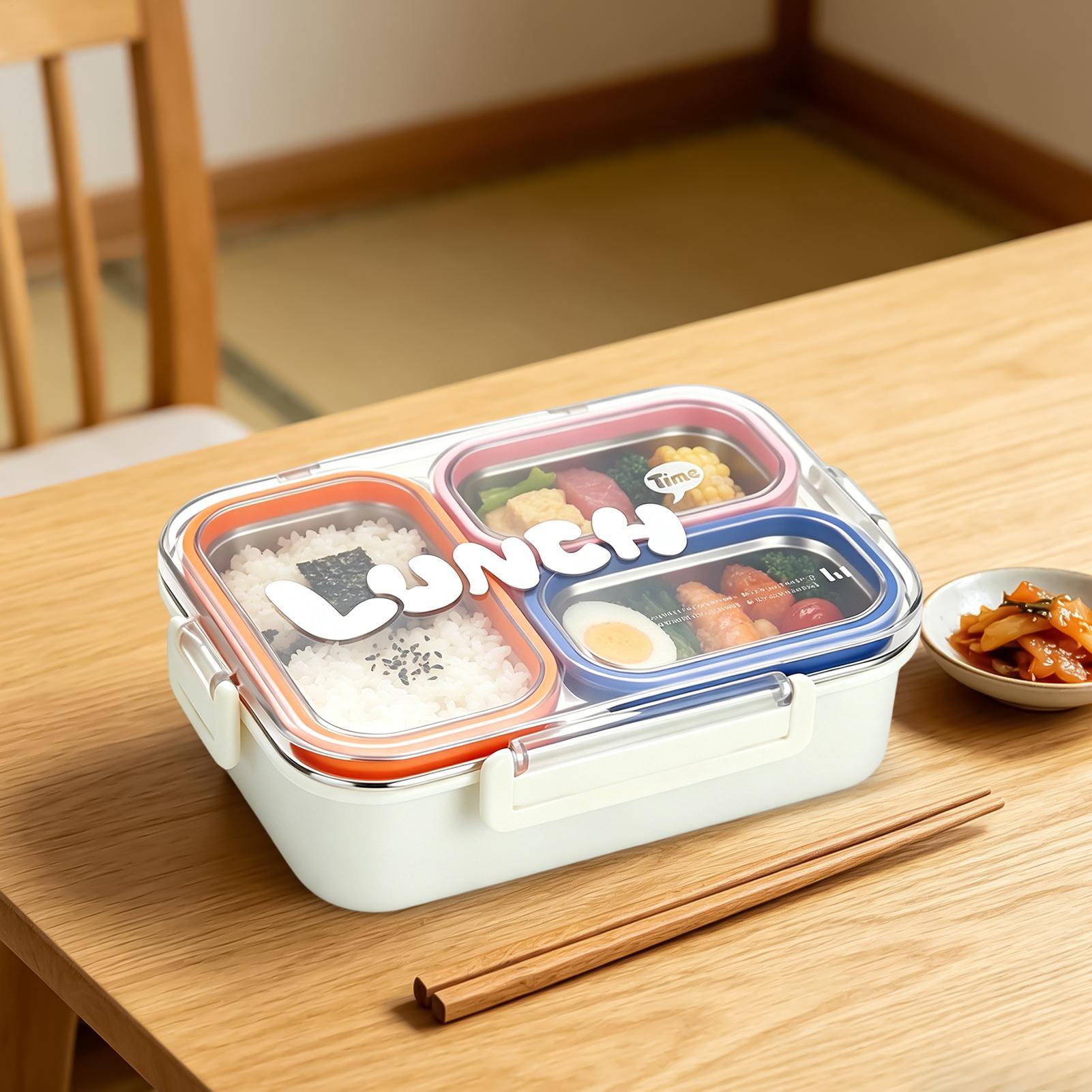 電子レンジ対応304ステンレス製弁当箱3仕切りランチボックス - Food Storage 30 Years のレビューと価格