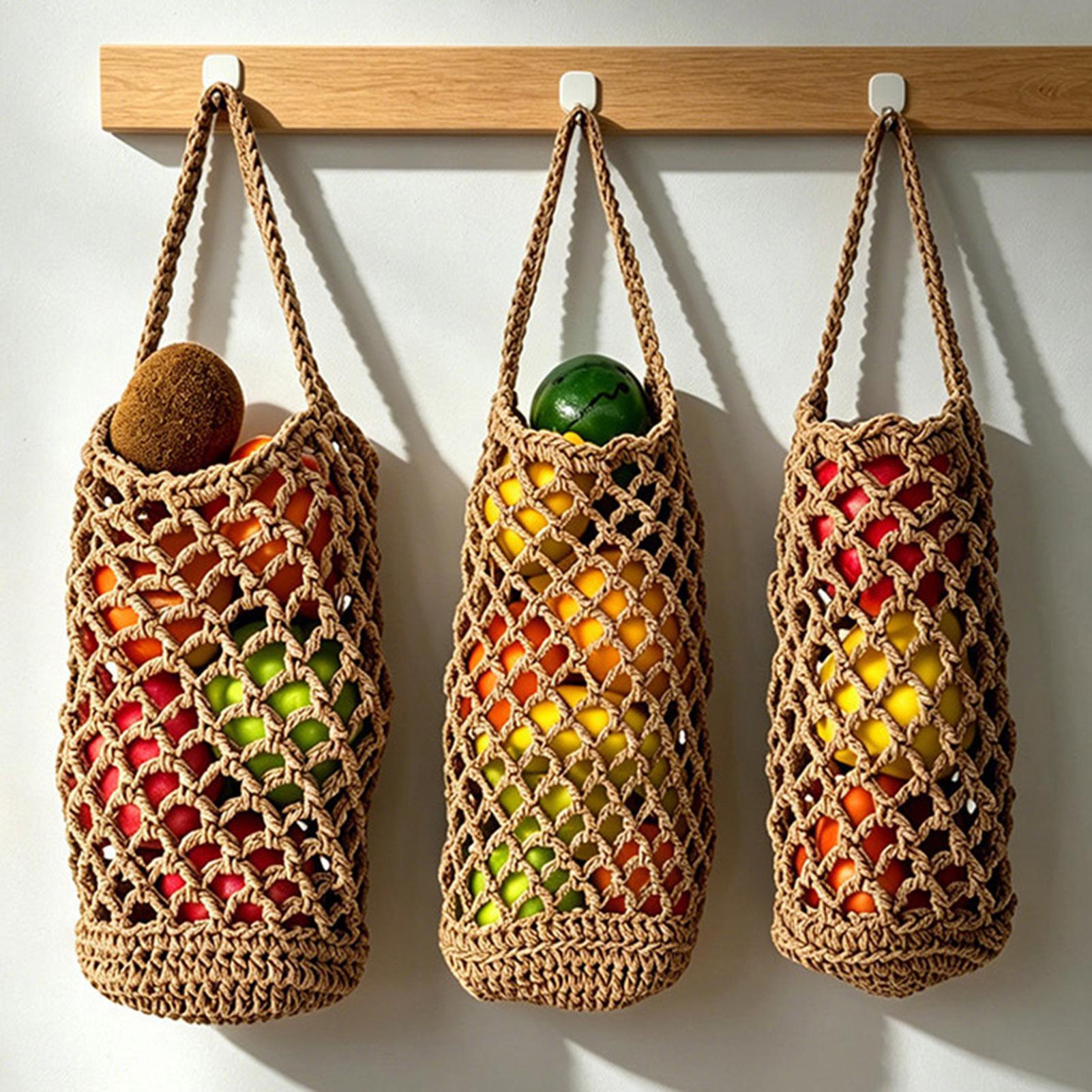 ボヘミアンスタイルの手織り野菜収納バッグ、再利用可能なコット - Produce Bag Reusable Mesh のレビューと価格