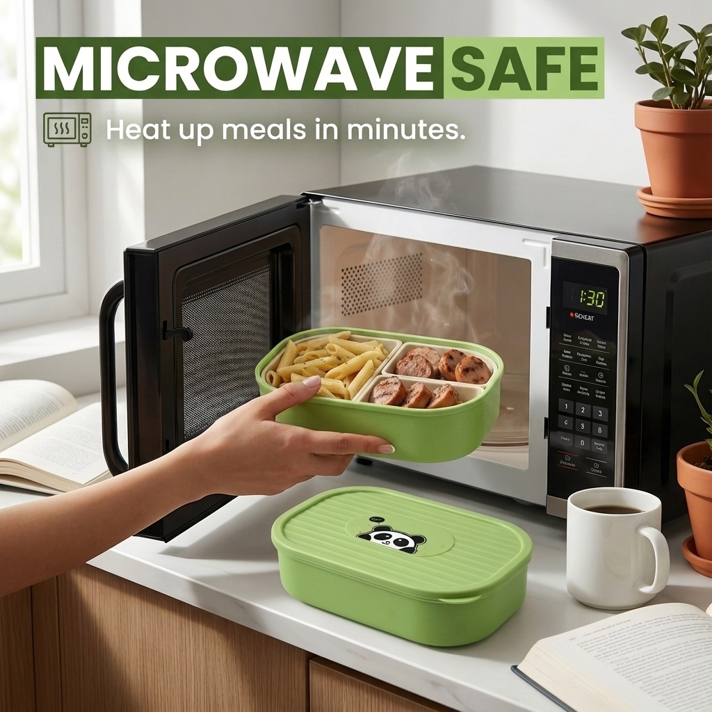 かわいいプラスチック製の分割ランチボックス子供学生用ポータブ - Food Storage Oven Safe のレビューと価格