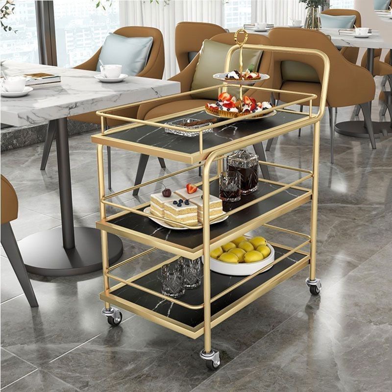 北欧モバイルトロリートロリー収納ホテルワインゴールド多層錬鉄 - Food Storage For Restaurant のレビューと価格
