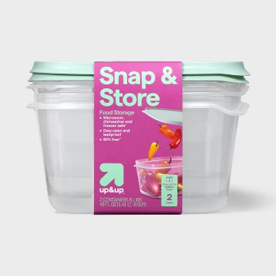 2026年新発売 2個パック 48オンス 大型長方形食品保存 - Food Storage Large Plastic Containers のレビューと価格