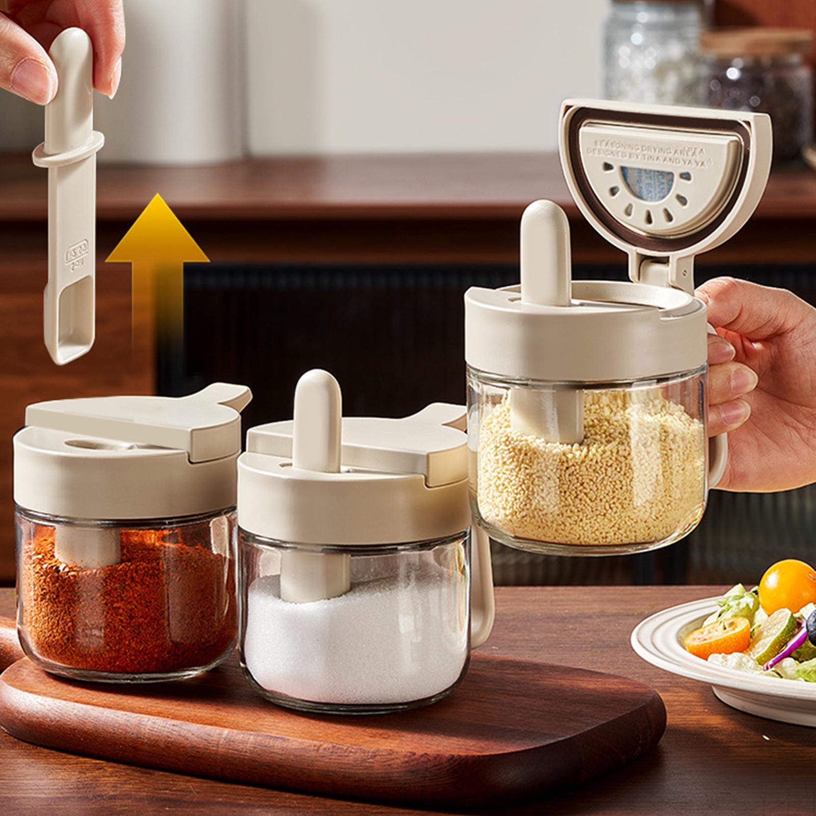 調味料入れ 漏れ防止塩入れ スプーン付き キッチン調味料入れ - Food Storage Canister のレビューと価格