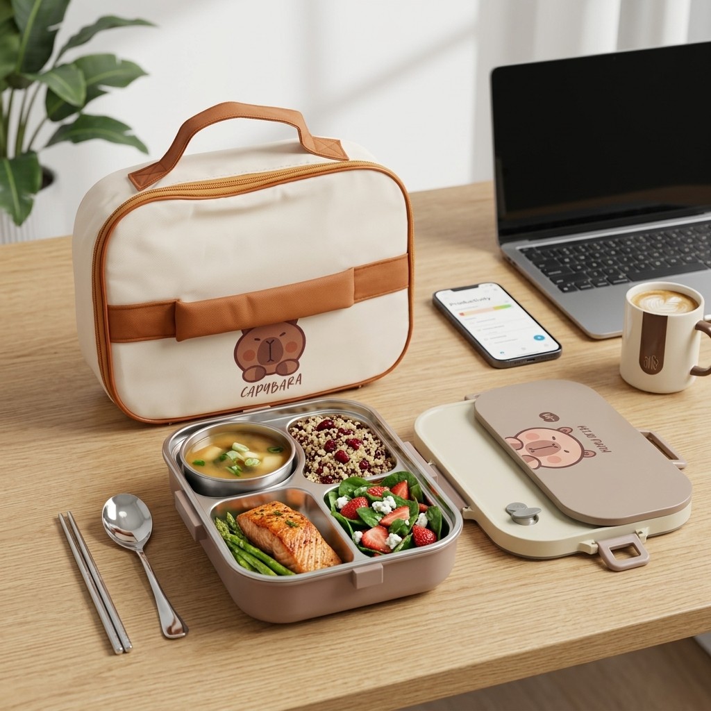 電子レンジ対応304ステンレス製弁当箱セット、漏れ防止仕切り - Food Storage 30 Years のレビューと価格